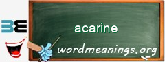 WordMeaning blackboard for acarine